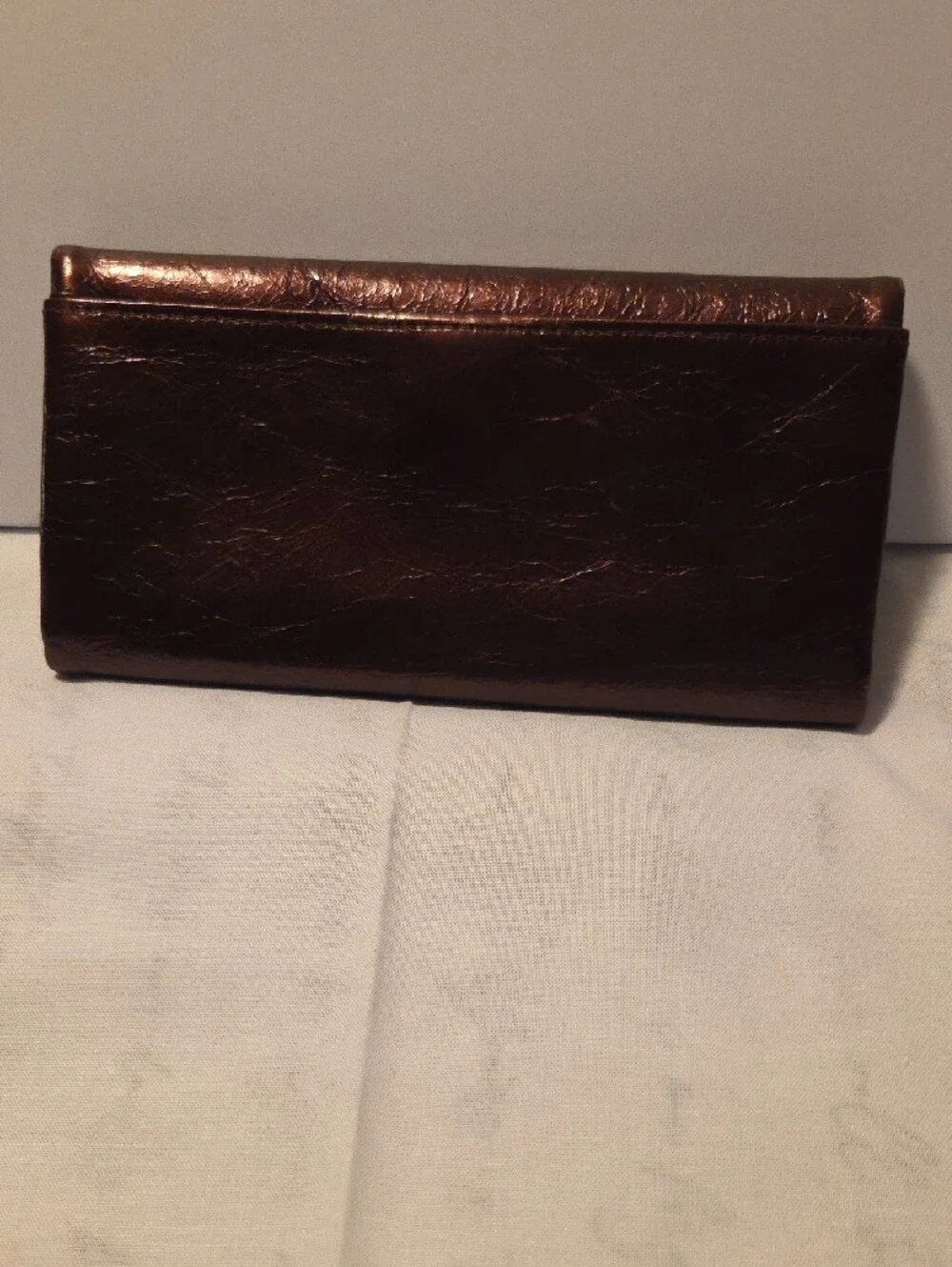 Unique Brighton Burgundy Foldover Metallic Wallet with Heart Charm